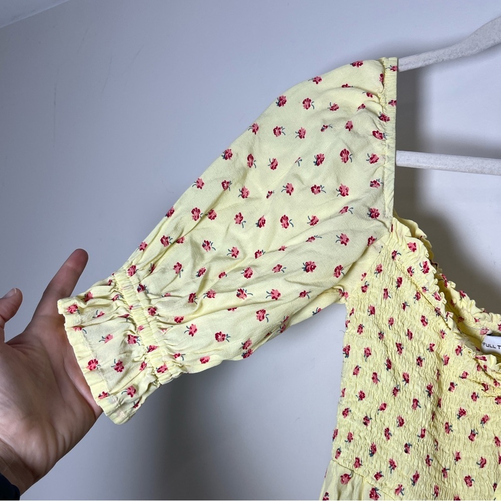 Faithfull The Brand Sage Mini Dress in Santa Maria Floral Yellow Sz XS - Picture 11 of 14